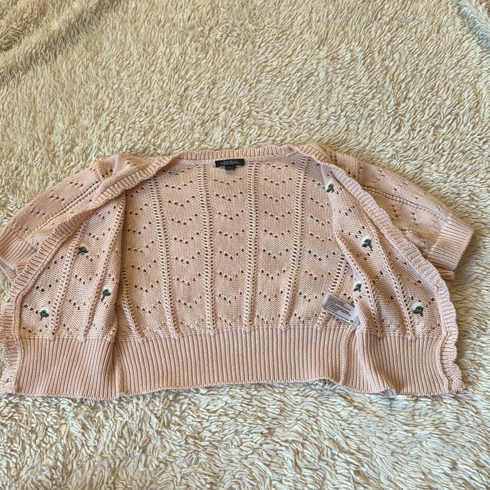WILD FABLE Pink Cardigan cropped size S - Picture 8 of 12